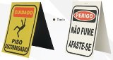 Sinalização geral, obedece às normas internacionais, já consagradas no Brasil, devendo ser utilizada onde exista risco iminente à saúde e, principalmente, à vida do trabalhador.